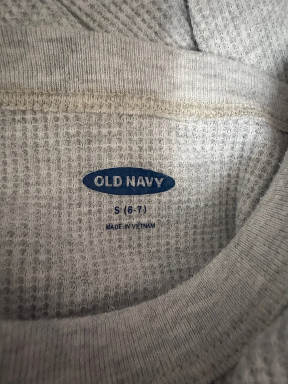 Old Navy Grey Thermal Top with Blue and Red Yeti Graphic